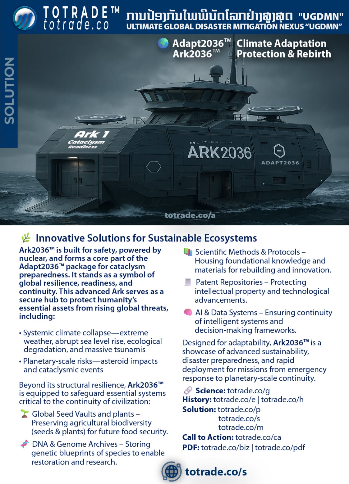 Ark2036: Cataclysm Prevention and Readiness