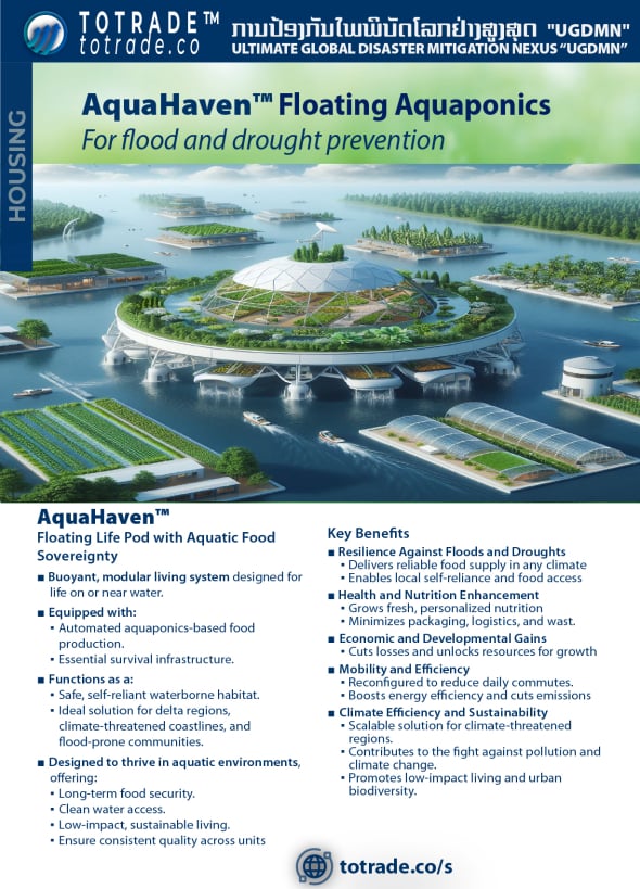 Low Income Mobile Floating, reconfigurable Floating Greenhouse incorporated Sustainable Living