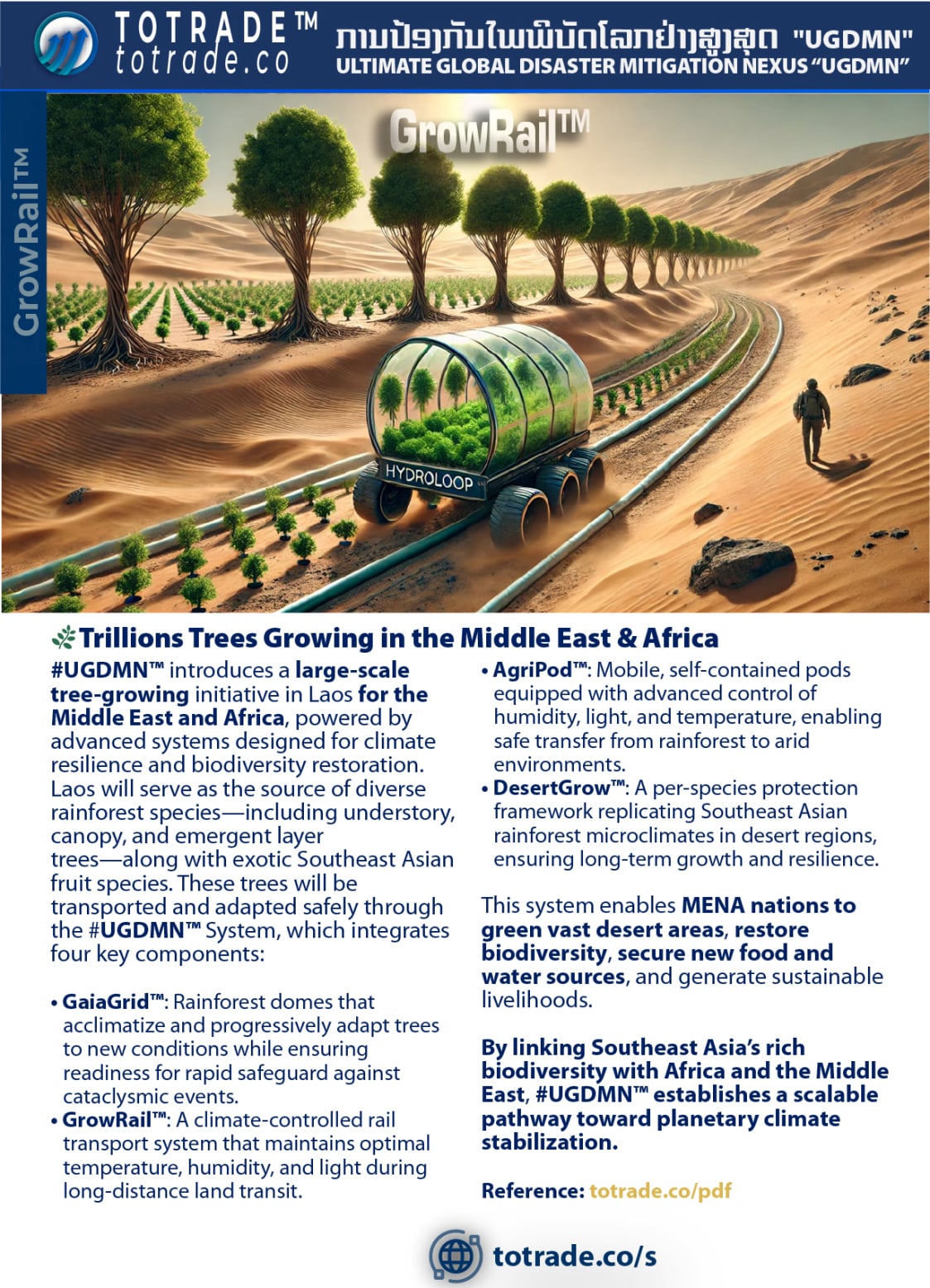 Dessert Greening using heat transferred energy from Geothermal
